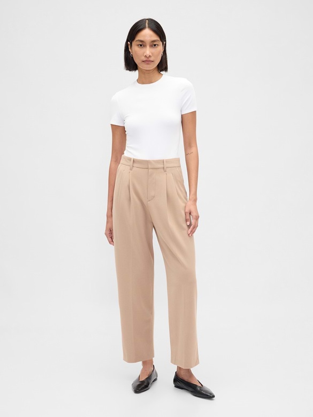 NWT GAP Women’s Beige Pleated Trousers 12 Tall